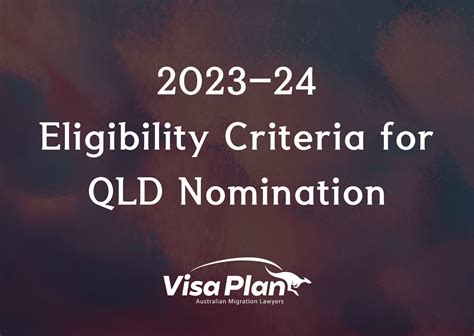Eligibility Criteria for Queensland Nomination