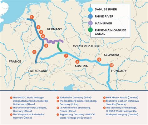 Rhine River Map Europe