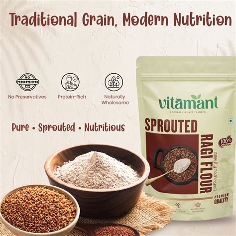 Sprouted Ragi Flour 500 G – vitamant