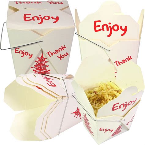 Amazon.com: EcoQuality 64oz White Asian Style Take Out Food Boxes with ...