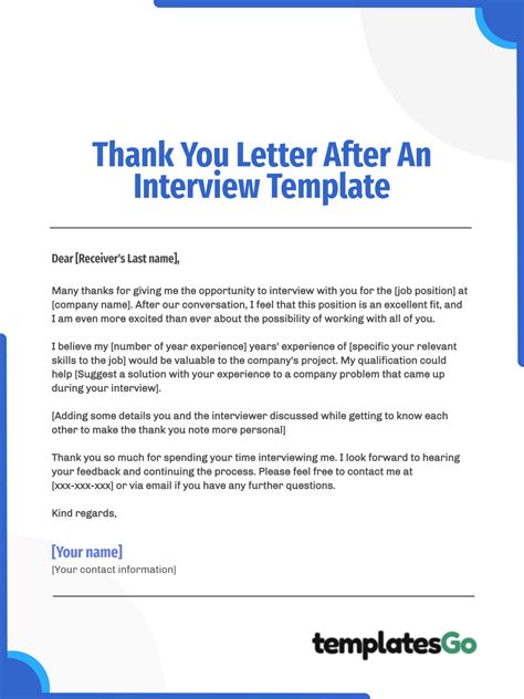 The Perfect Thank You Letter Following An Interview – YLEAV