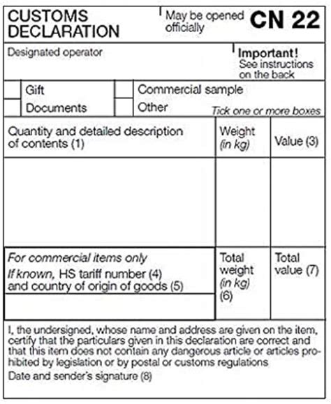 250 Self Adhesive Customs Declaration Forms Label Cn22 Royal Mail ...