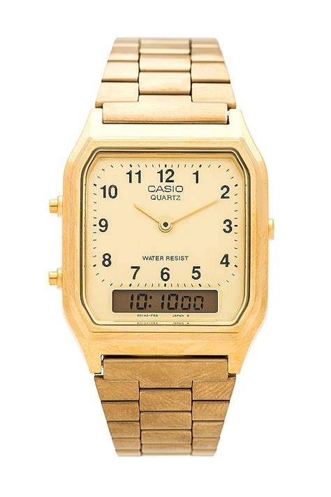 Casio Vintage AQ230 Series Watch in Gold | REVOLVE