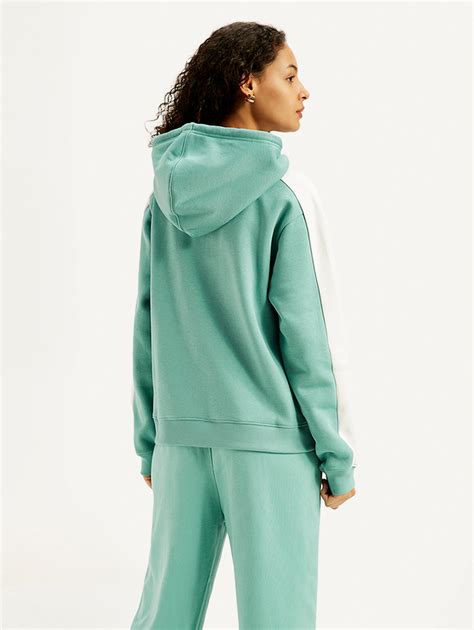 Women's Colorblock Blue Hooded Sweatshirt – Levis India Store