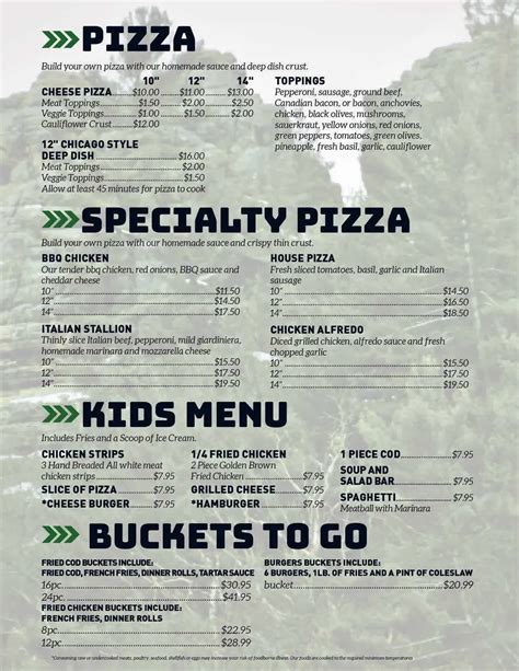 Woodbine Inn Supper Club Menu - Updated October 2025