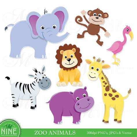Animal Clip Art / ZOO ANIMALS Clipart / Digital Clip Art | Etsy
