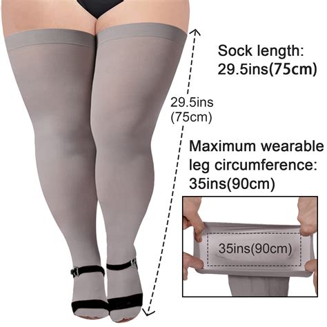 3 Pairs Plus Size Opaque Thigh High Socks | Moon Wood