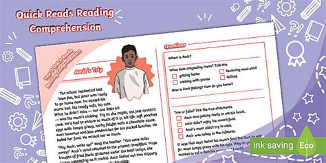 Year 5 Quick Reading Comprehension Worksheet | Parents