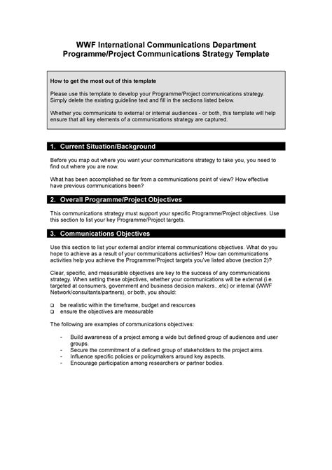 Project Communication Strategy Template 的图像结果