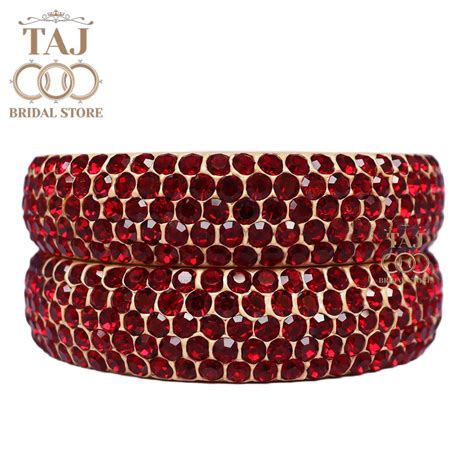 Rajasthani Lac Kada in Beautiful Red Stone (Pack of 2) – Taj Bridal Store