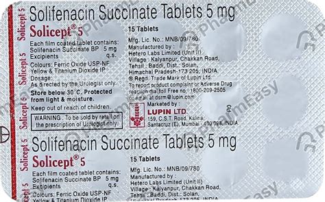 Buy Solicept 5 MG Tablet (15) Online at Flat 15% OFF | PharmEasy