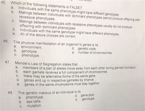 Which of the following statements is FALSE? a. Individuals with the ...