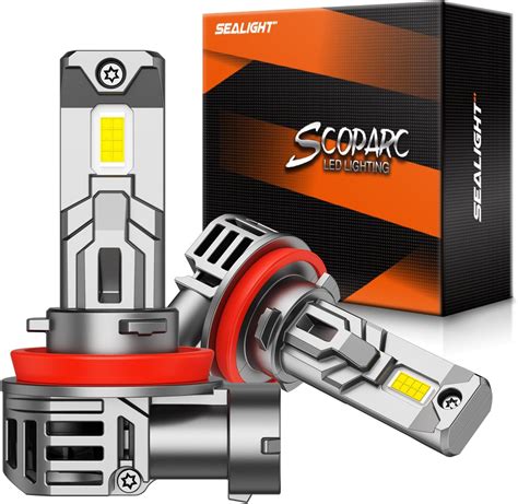 SEALIGHT H11 LED Headlight Bulbs, 26000LM 6500K Cool White Light Bulbs ...