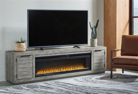 Naydell 92" TV Stand with Electric Fireplace | Electric fireplace tv ...