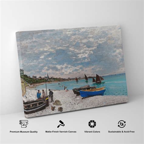 The Beach at Sainte Adresse Painting & Wall Art Print by Claude Monet ...