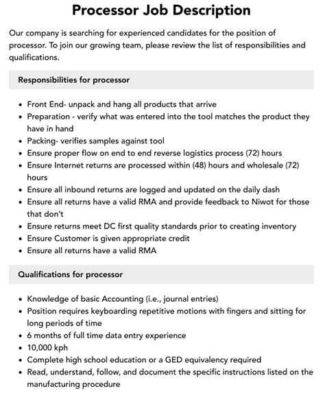 Image result for Data Processor Job Description