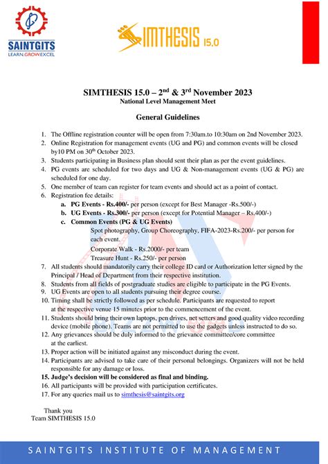 General Guidelines Simthesis 15 - SIMTHESIS 15 – 2 nd & 3 rd November ...