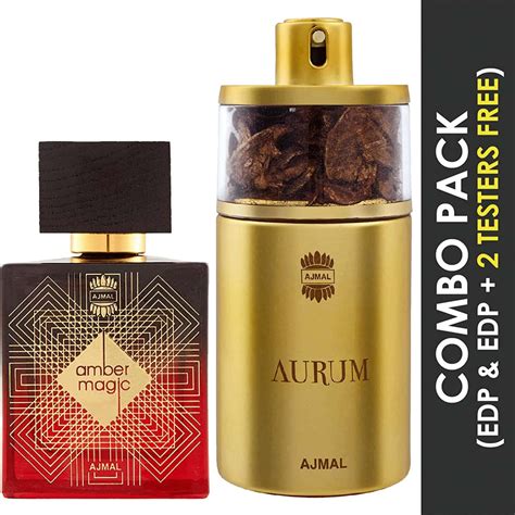 Buy AJMAL AMBER MAGIC EDP 100ML PERFUME FOR MEN AND AURUM EDP 75ML ...
