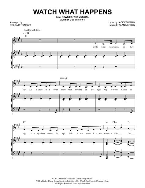 Watch What Happens (arr. The Audition Cut, Version 1 - from Newsies) by ...