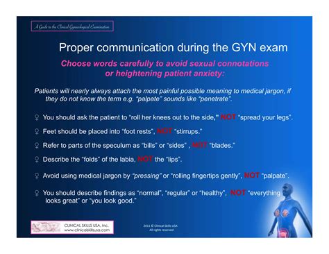 A Guide to the Clinical Gynecological Exam as Instructed by a Female Guiding Patient | PDF