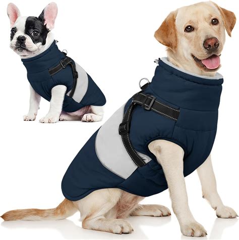 Amazon.com : AOFITEE Dog Winter Coat, Dog Coat with Harness Built in ...