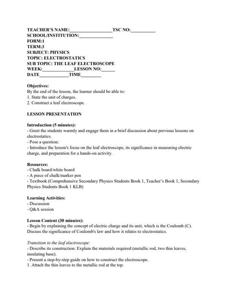 Form 1 Physics Lesson 2 的图像结果