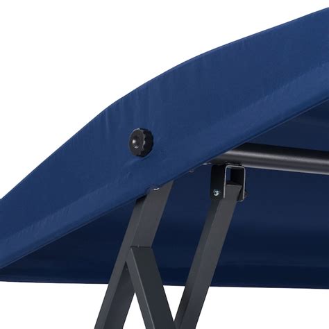 CorLiving CorLiving Navy Blue 3-Seat Patio Swing with Canopy and ...