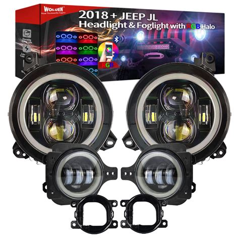 For Je Ep Jl Rgb Halo Headlights And Fog Lights | Desertcart INDIA