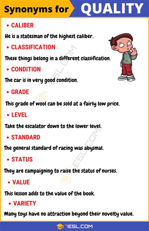 100+ Synonyms for "Quality" | Another Word for "Quality" • 7ESL