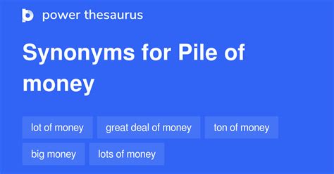 PILE OF MONEY Synonyms: 204 Similar Words & Phrases