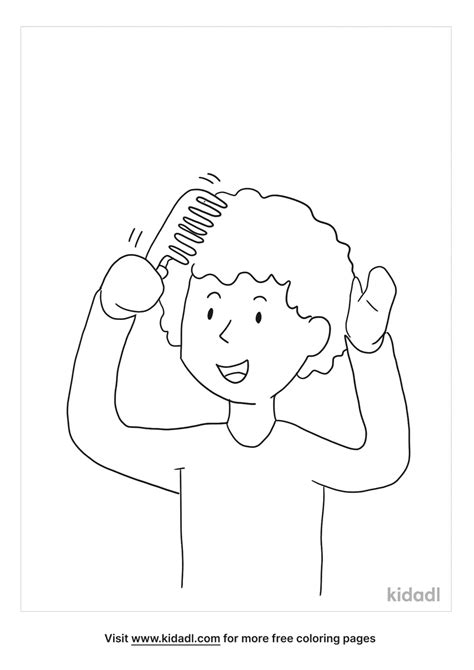 Brushing Hair Coloring Page