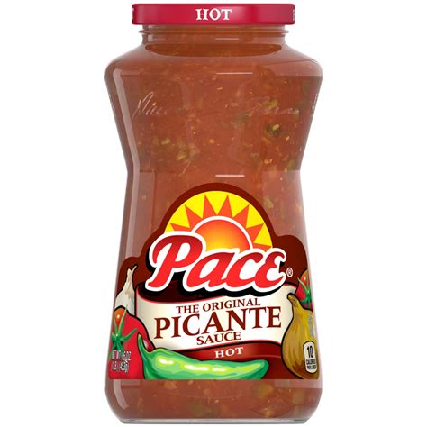 Pace Original Hot Picante Sauce, 16 oz Jar - Mexican Food Salsa ...