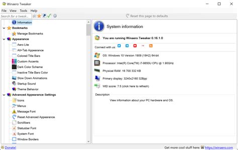 Customize the appearance and behavior of the Windows operating system