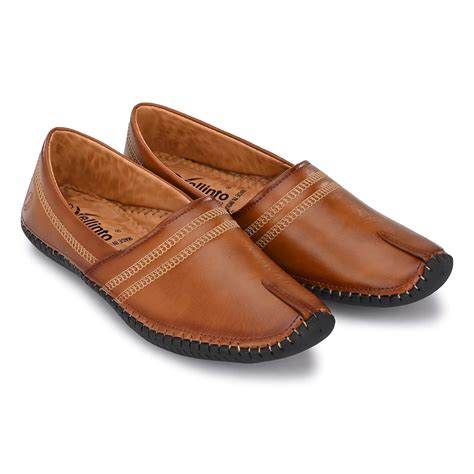Vellinto Men's Ethnic MOJARIS Jutis For Me Brown, 6 UK, Beige : Amazon ...