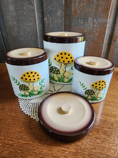 Vintage 1979 Merry Mushroom Canister Set Sears & Roebuck or Replacement ...
