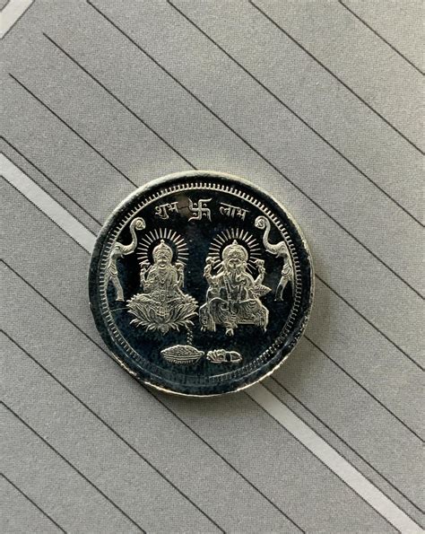 Lord Ganesha and Goddess Lakshmi 999 Sterling Silver Coin 5 Gm ...