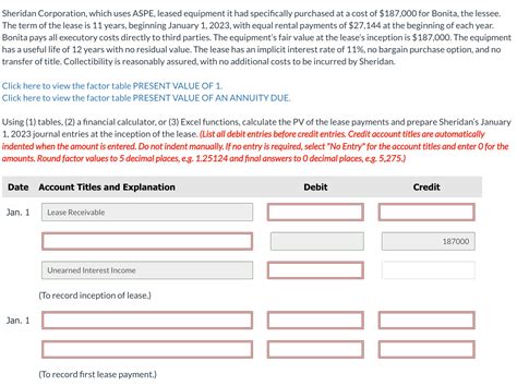 Solved Sheridan Corporation, which uses ASPE, leased | Chegg.com