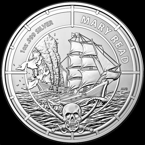 MARY READ PIRATE QUEENS 2022 1 oz Pure Silver Bullion Coin Capsule ...
