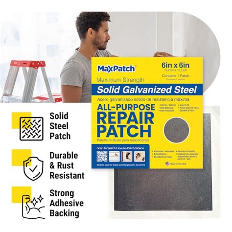 MaxPatch Galvanized Steel 4-in x 4-in Drywall Repair Patch 3 -Pack in ...