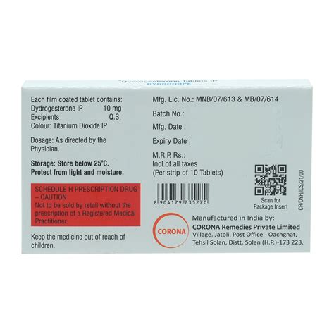 Dydrohope 10 mg Tablet | Uses, Side Effects, Price | Apollo Pharmacy