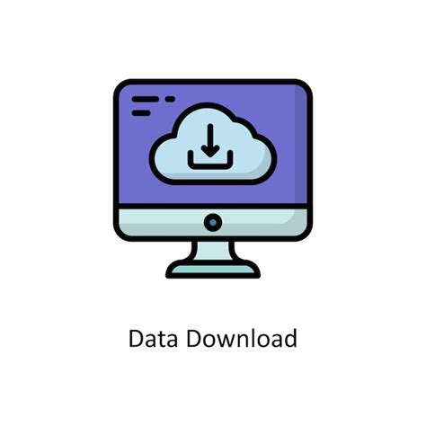 Daten-Download-Vektor gefüllte Umriss-Icon-Design-Illustration ...