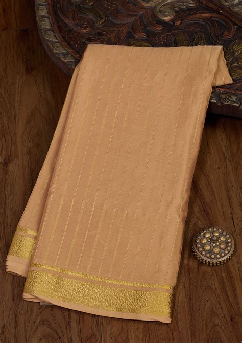 Buy Gold Zariwork Pure Crepe Silk_Saree - Koskii