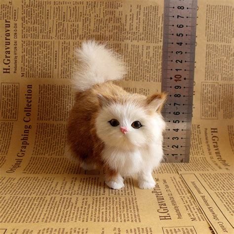 Buy EGNMCR 4.7 Inch Realistic Cat Plush Cats Toys Stuffed Animal Cute ...