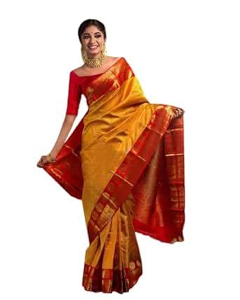 Buy Flosive Women's Present Banarasi Soft Lichi Silk Saree Beautiful ...