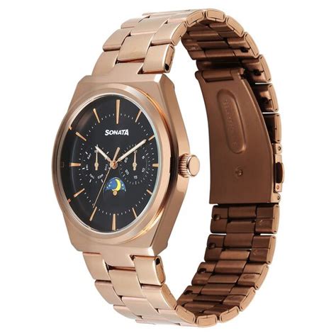 Buy Online Sonata Festive Quartz Analog Black Dial Metal Strap Watch ...