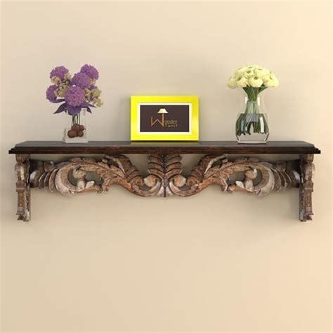 Worthy Shoppee Beautiful Hand Carved Wood Lacquered Wall Decor Shelf ...