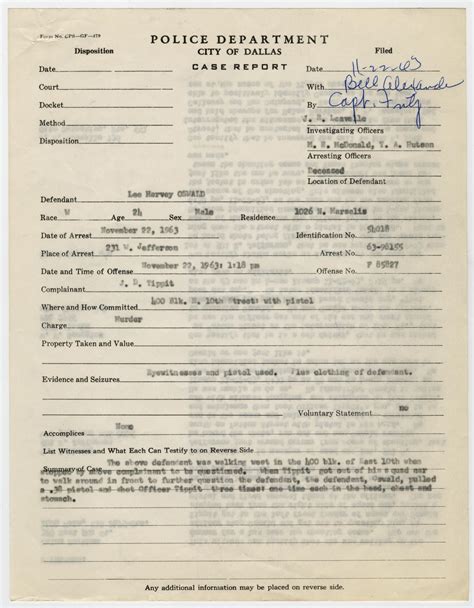 [Case Report on the Murder of J. D. Tippit #4] - The Portal to Texas ...