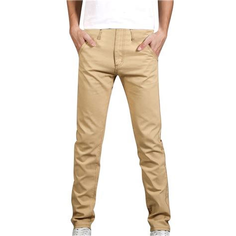 Men's Slim Fit Khaki Pants Stretch Casual Skinny Chino Pant Relaxed Fit ...