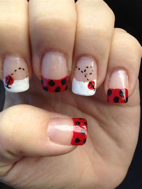 Pin by Ashley Stutz on Nails | Ladybug nails, Ladybug nail art, Simple ...