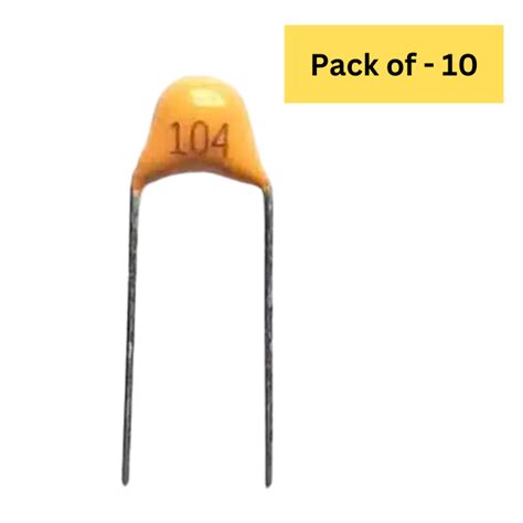 0.1 uF 50V Ceramic Capacitor (Pack of 10) – Robocraze